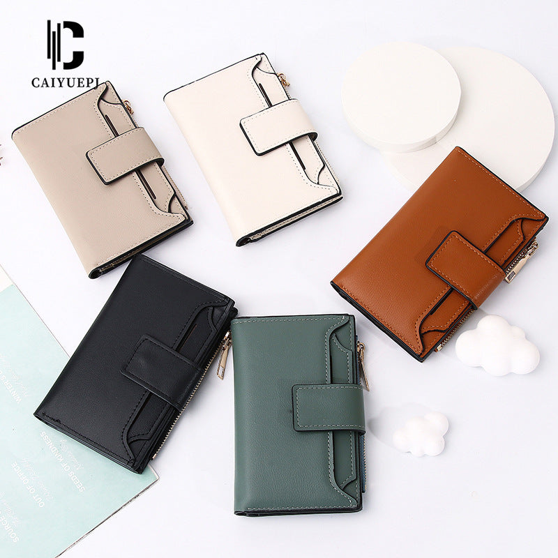Women's Short Large Capacity Folding Zipper Multiple Ladies Wallets