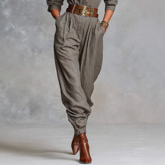 Women's Stylish Shirts Collar Pocket Trousers Jumpsuits