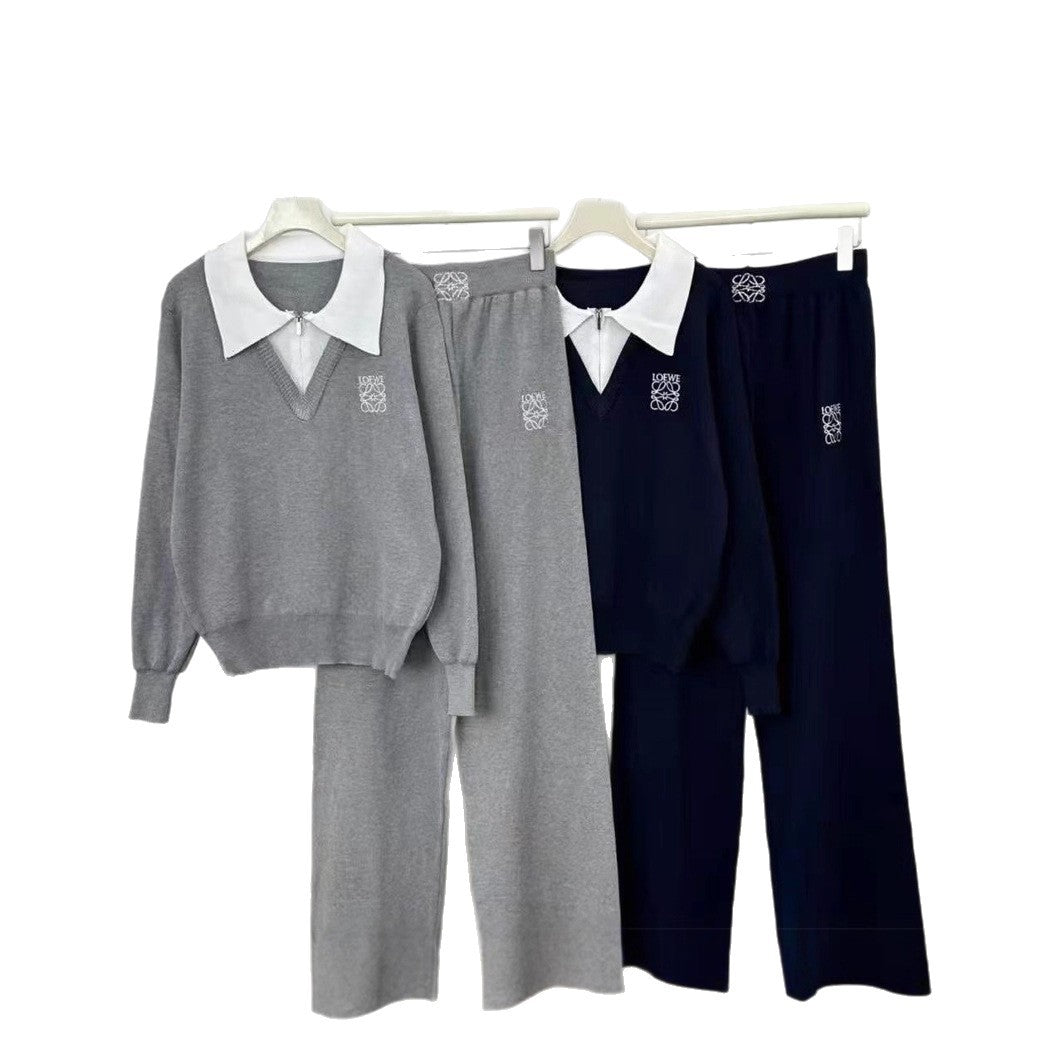 Women's Fake Two-piece Color Matching Contrast Lapel Suits