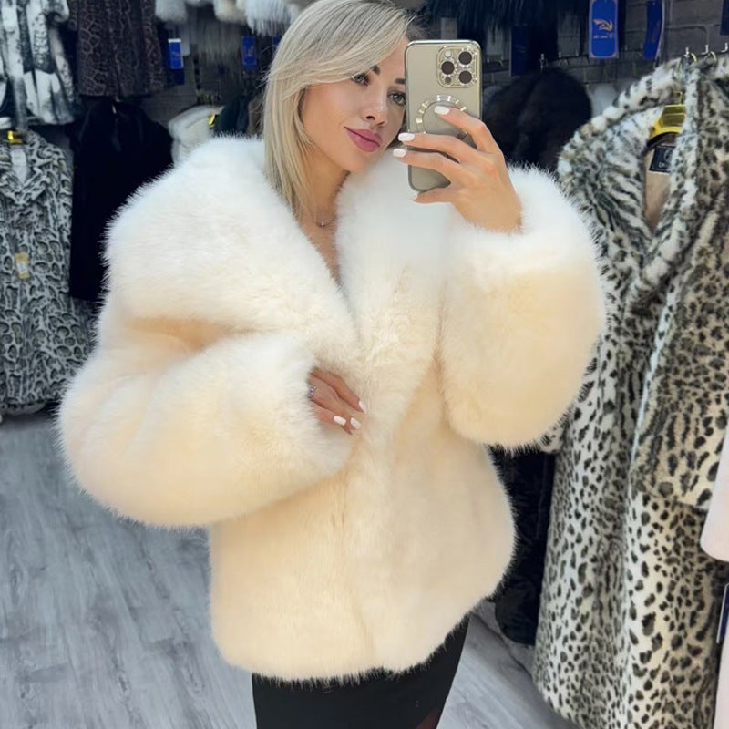 Women's Fur Fluffy Soft Fox Street Style Coats