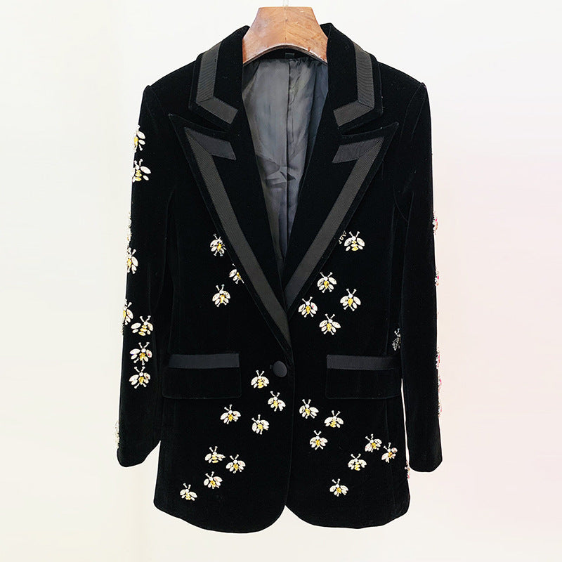 Versatile Fashion Bee Diamond Beaded Veet Jackets