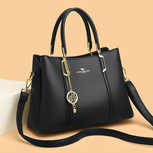 Women's Kangaroo Large Capacity Stitching Soft Leather Bags