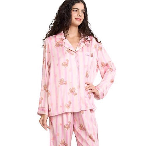 Women's Cuban Collar Trendy Fashion Puzzle Printed Suits