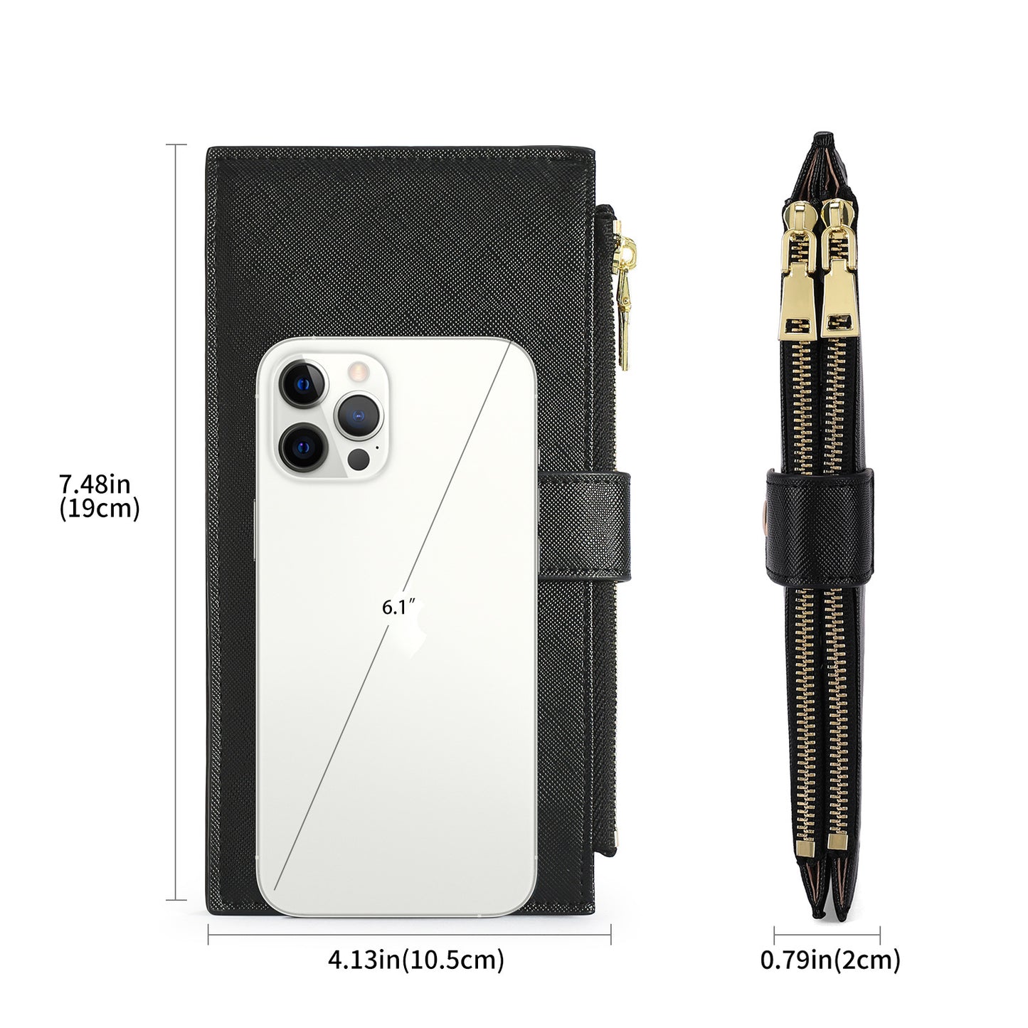 Large Capacity Multiple Slots Zipper Mobile Ladies Wallets