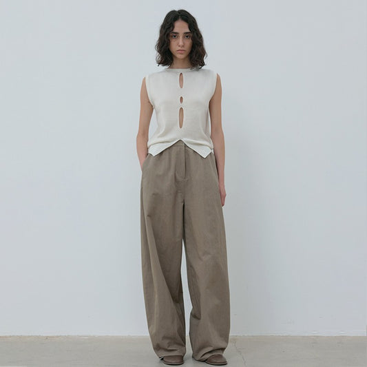 Women's Profile Round Niche Lazy Solid Color Pants