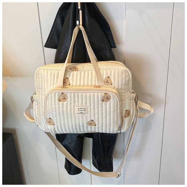 Women's Moms Large Capacity Embroidered Bear Super Popular Bags