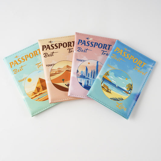 Landscape Color Printing Novel Passport Cover Card Holder