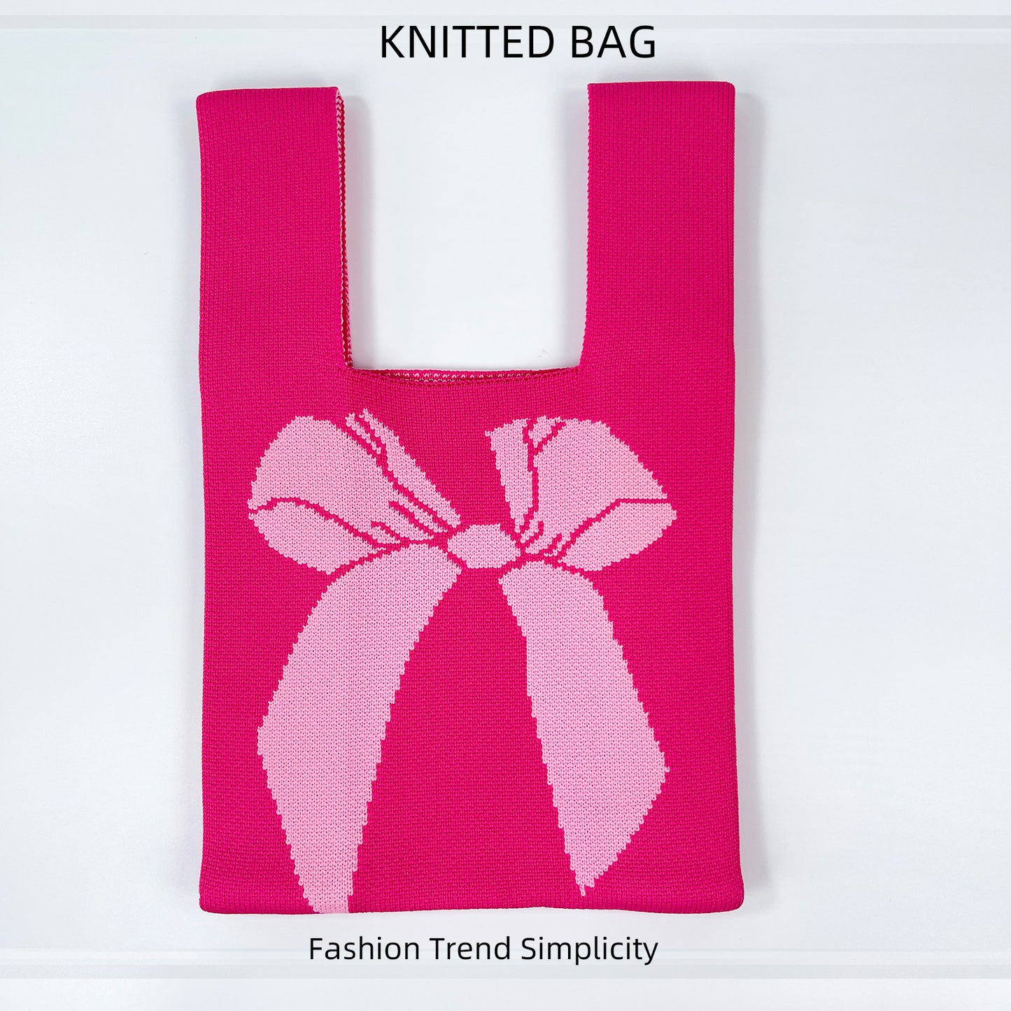 Women's Flower Knitted Large Capacity Totes Wrist Handbags