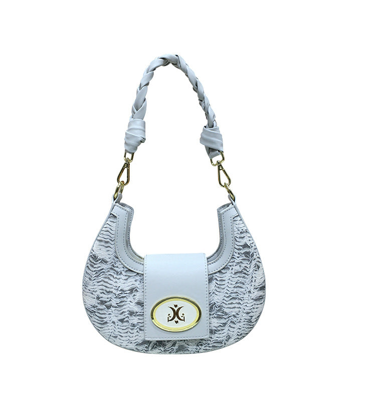 Twist Weave Crescent Autumn Niche Printed Armpit Bags