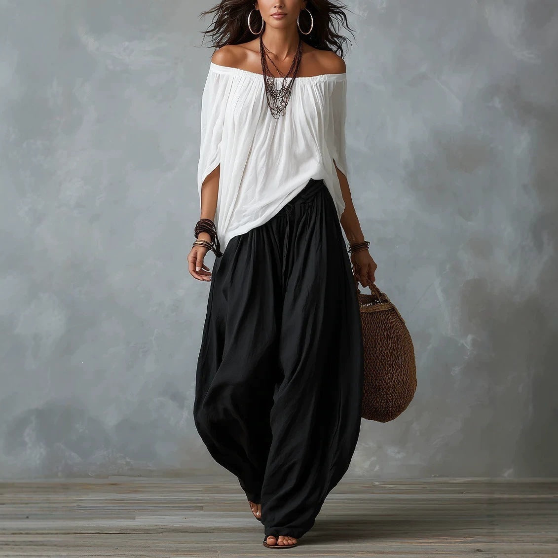 Durable Women's Autumn Long Loose Bloomers Fashion Casual Suit