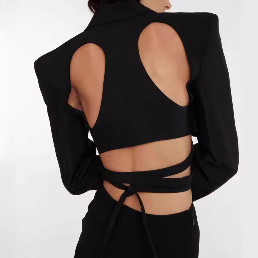 Women's Desire Hot Hollow Backless Waist High-grade Modern Blazers