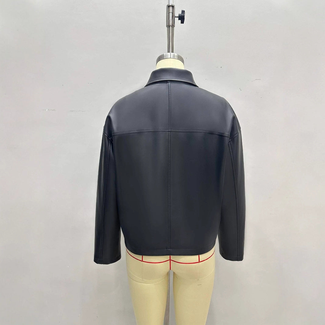 Zipper With Double Pockets Black Cropped Jackets