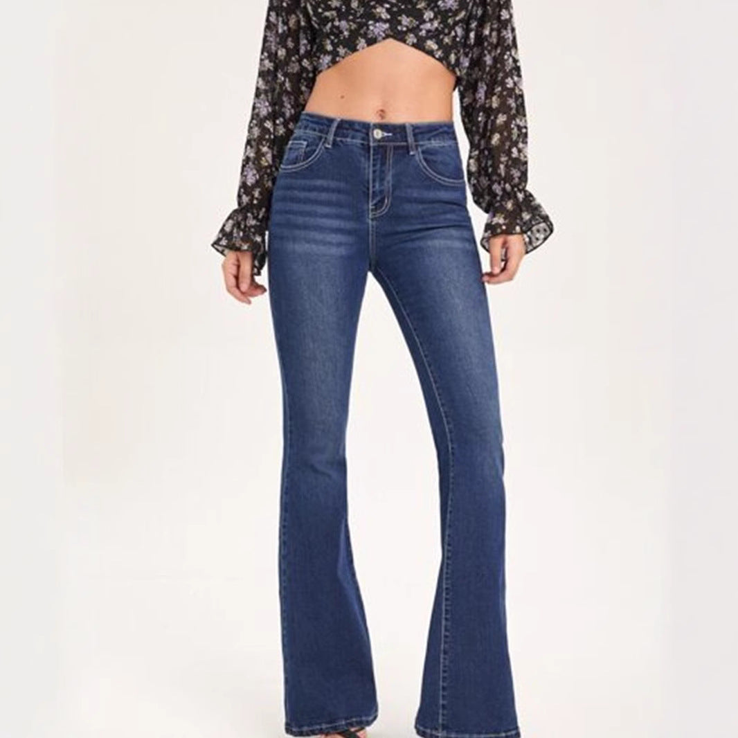 Women's Spring Stretch Low Waist Big Flared Women's Jeans