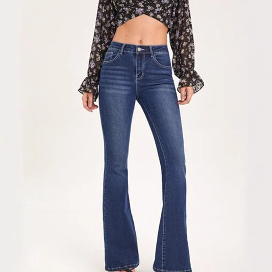 Women's Spring Stretch Low Waist Big Flared Women's Jeans
