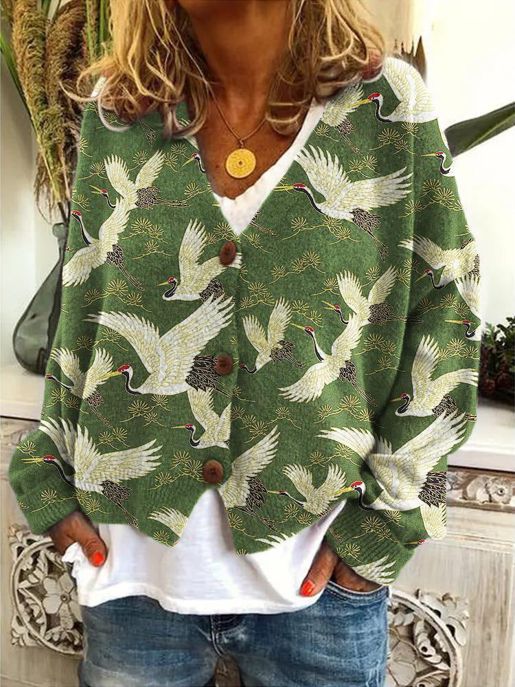 Women's Printed Wear Soft Casual Cloak Fashion Knitwear