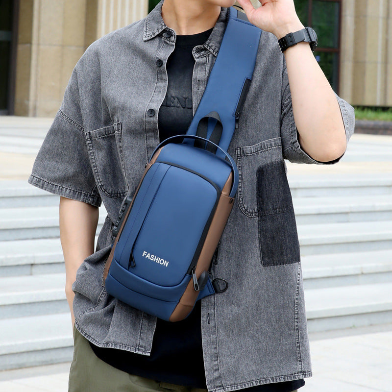 Men's Popular Password Trendy Cool Motorcycle Men's Chest Bags