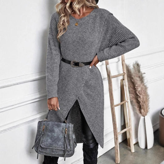 Women's Autumn Clothes Knitted Long Loose Dress Knitwear