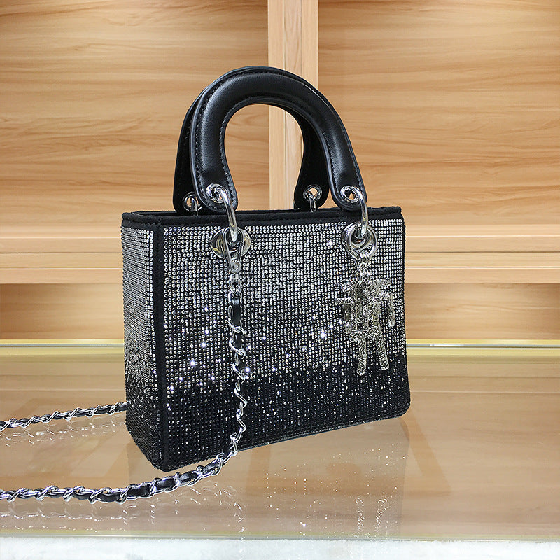 High-grade Diana Female Gradient Rhinestone Hand Holding Bags