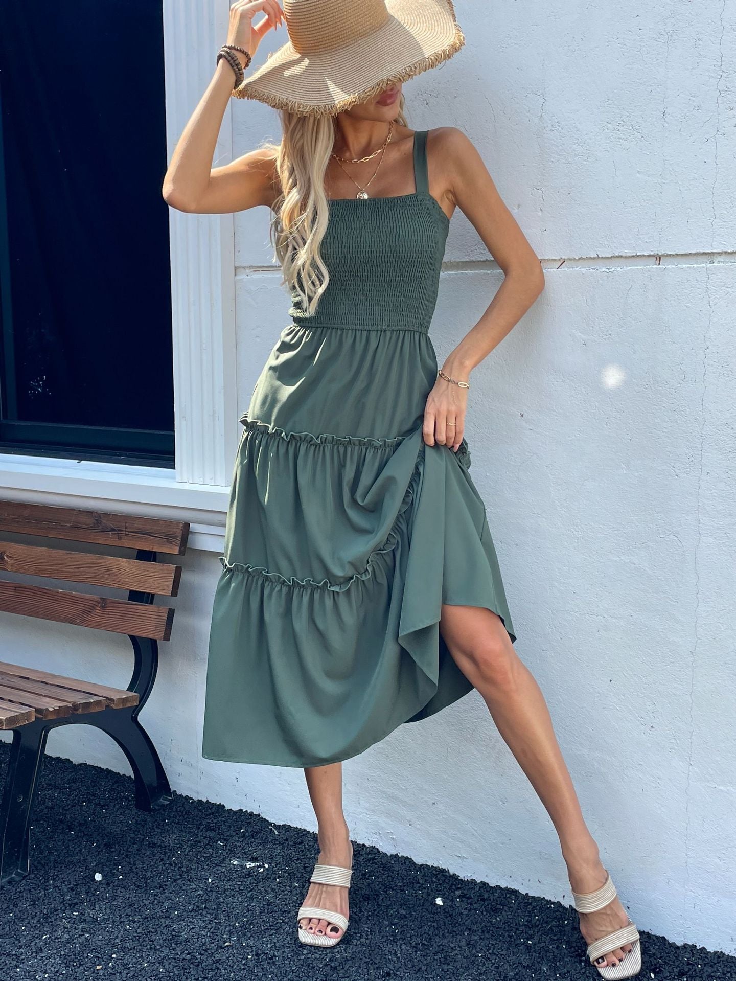 Innovative Glamorous Summer Solid Color Suspender Dress