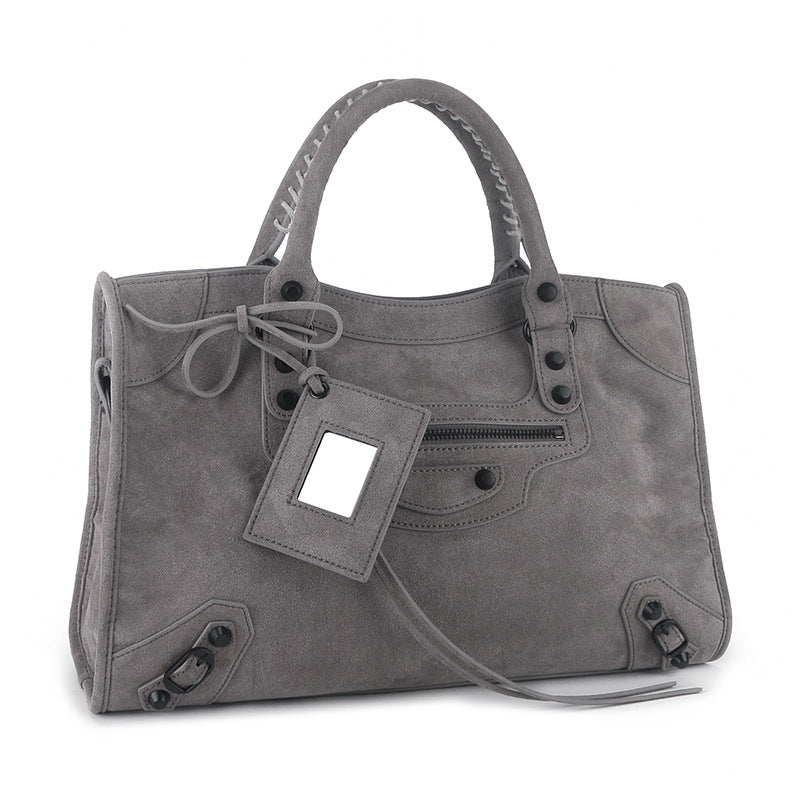 Retro Cowhide High-grade Motorcycle Large Capacity Handbags