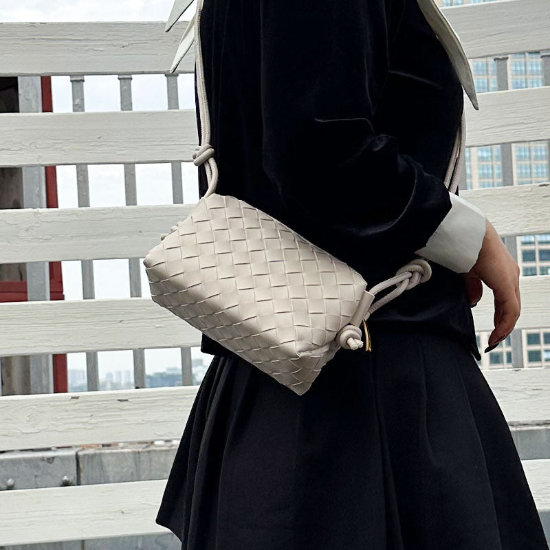 Women's Genuine Leather Woven Cowhide Design Bags