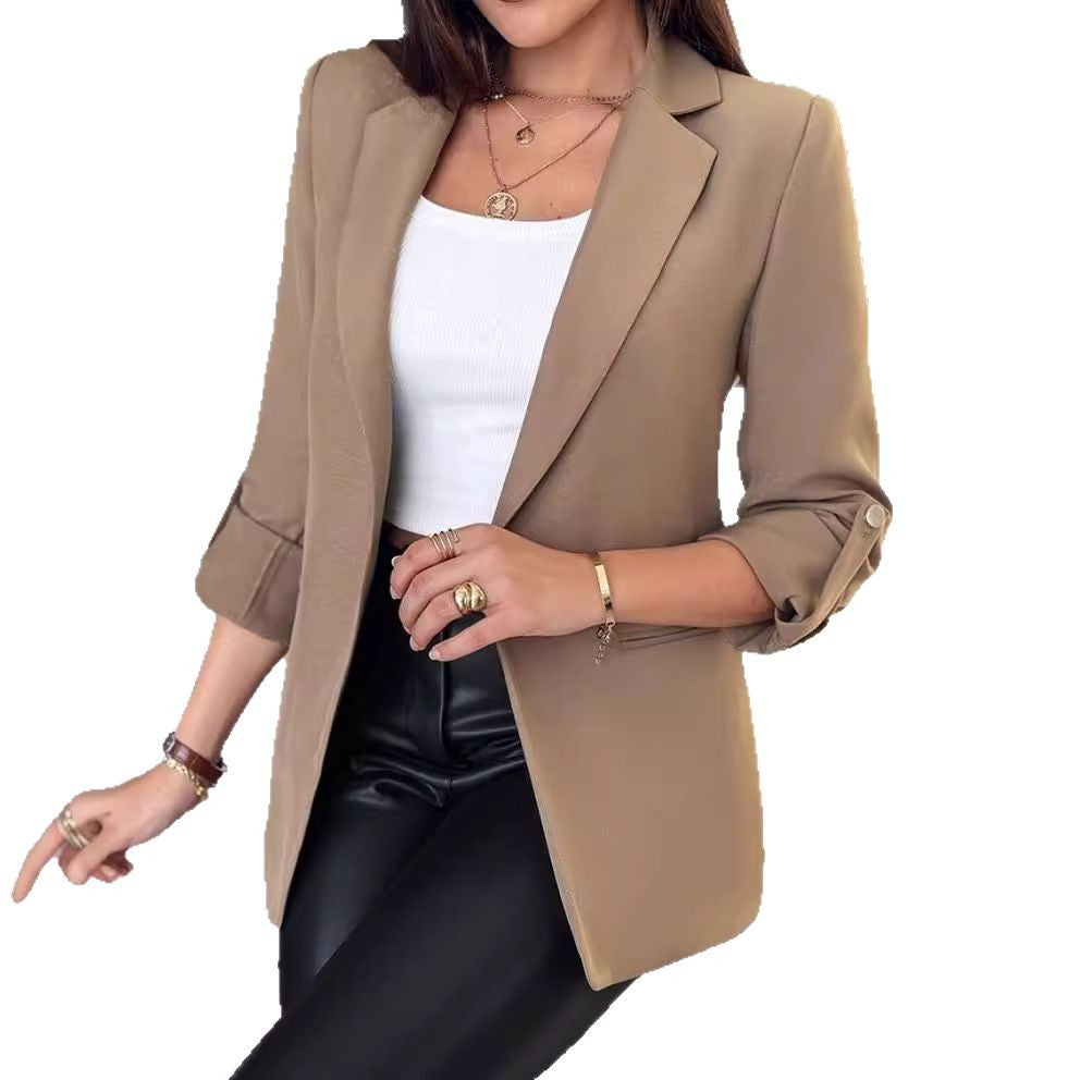 Women's Long Sleeve Solid Color For Small Suit
