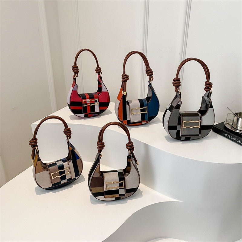 Women's Summer Fashion Crescent Simple Texture Design Crossbody Bags