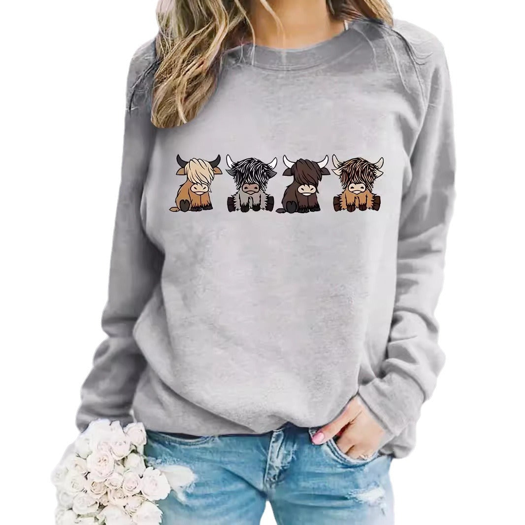 Women's Casual Long-sleeved Round Neck Four Calf Women's Sweater, Sweater