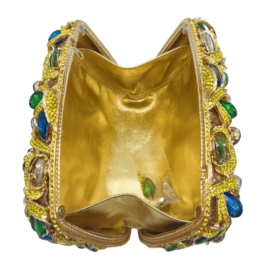 Women's Colorful Luxury Full Steamed Crystal Bun Evening Bags