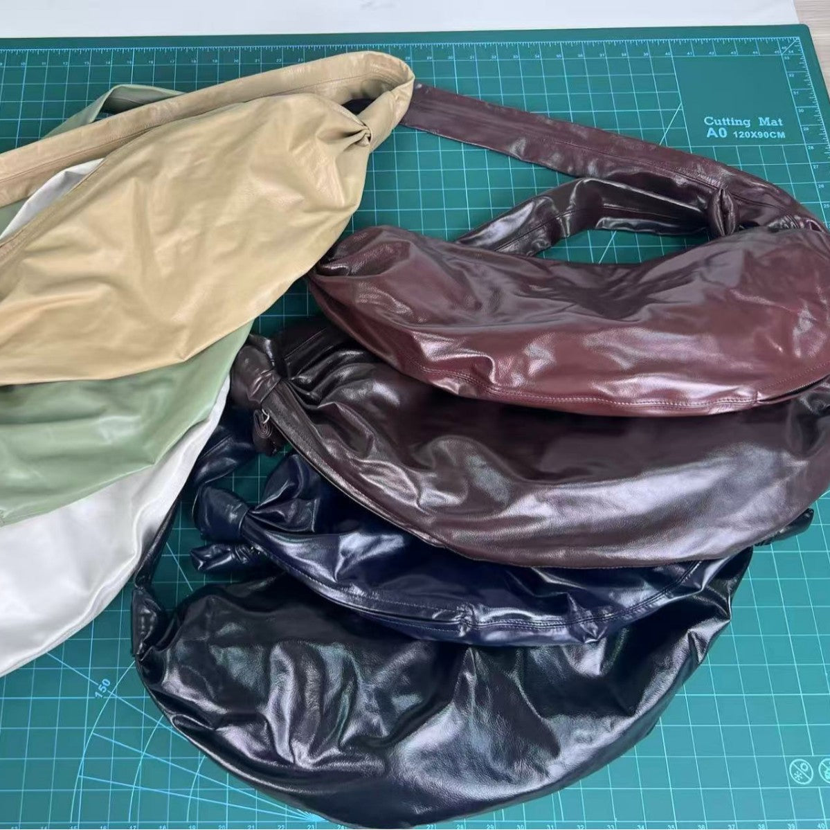 Croissant Texture Feeling First Layer Genuine Crossbody Bags