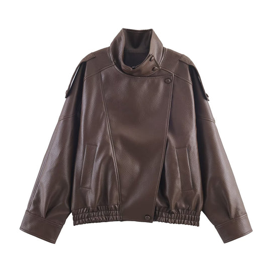 Women's Fashion Street Casual Imitation Leather Jackets