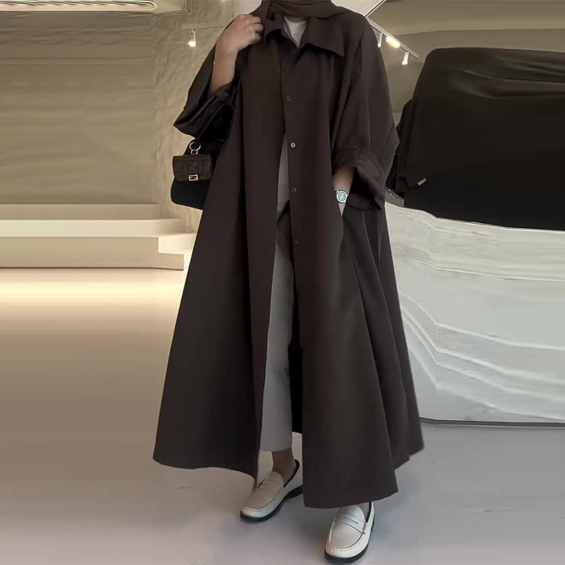 Women's Solid Color Simple Style Loose Versatile Coats