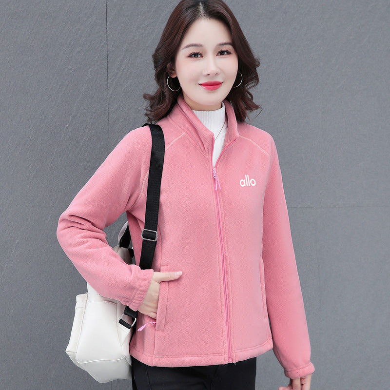 Women's Polar Fleece Stand Collar Large Thickened Sweaters
