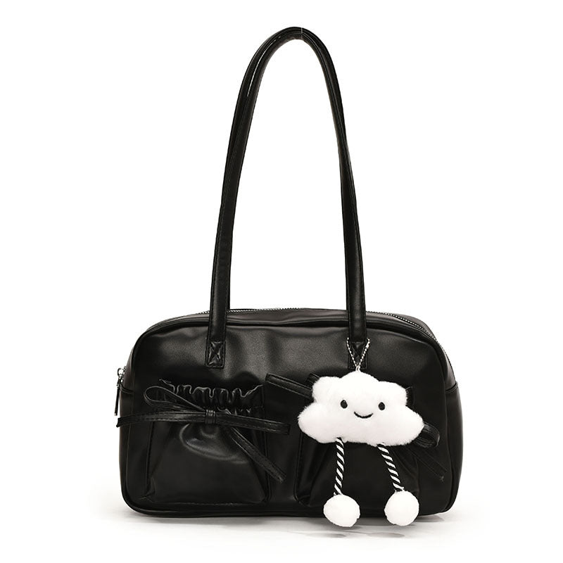 Women's Style Fashion Bow Pleated Glossy Underarm Bags