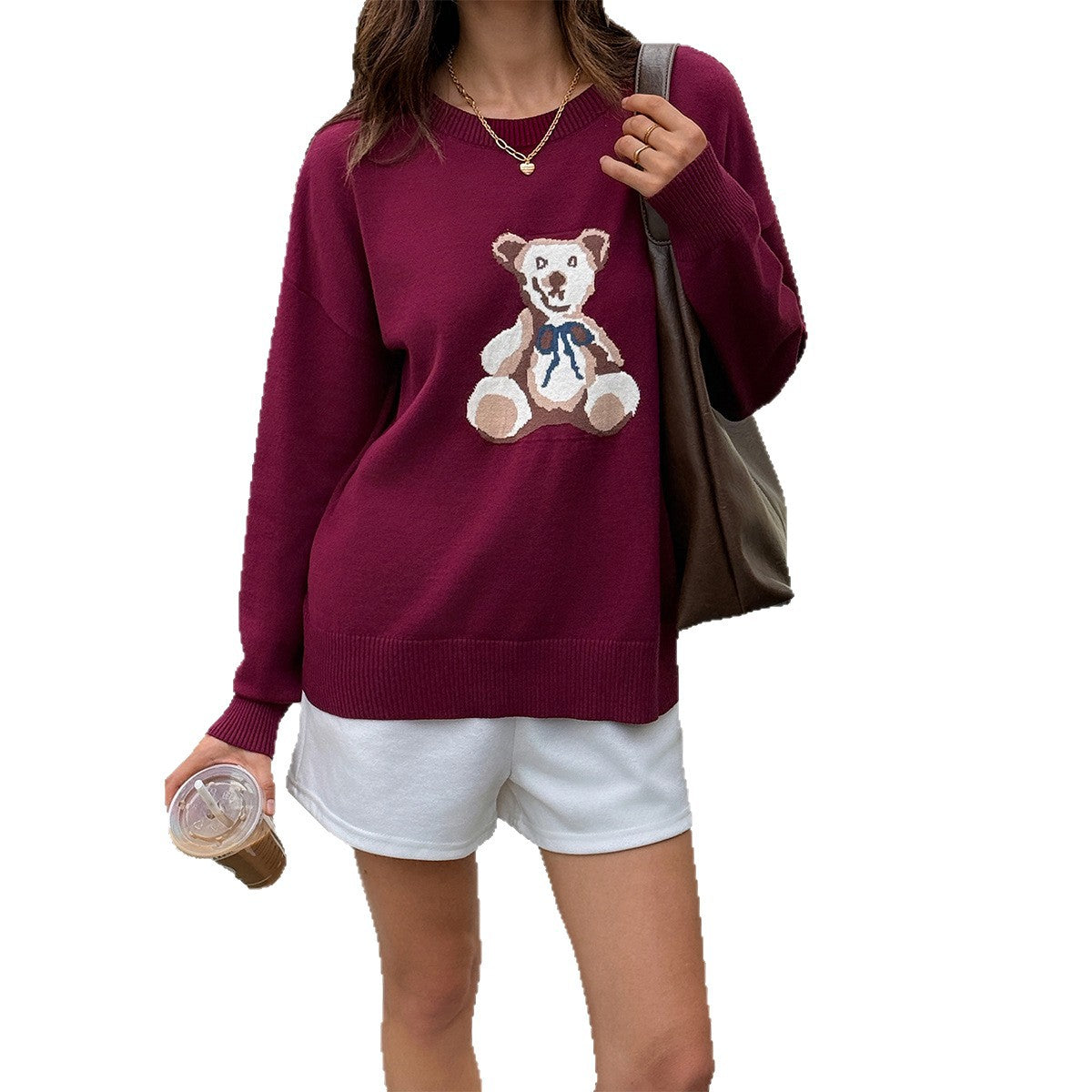 Women's Leisure Vacation Woolen Long Sleeve Shirt Sweaters