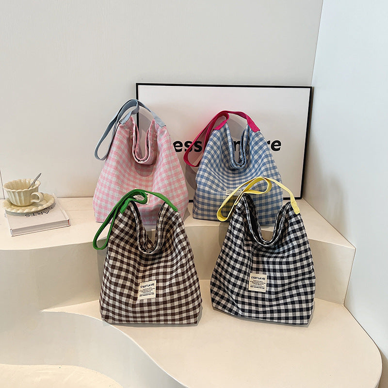 Female Trendy Check One College Literary Shoulder Bags