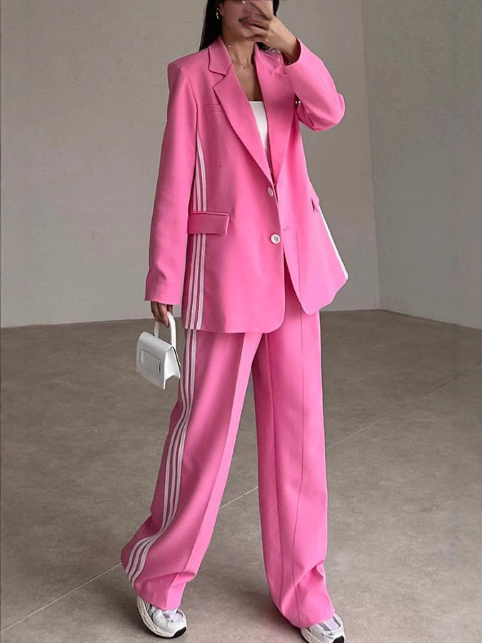 Women's Solid Color Fashion Striped Printed Elegant Suits