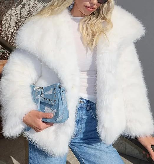 Women's Elegant Fur Clothes Lapel Imitation Coats