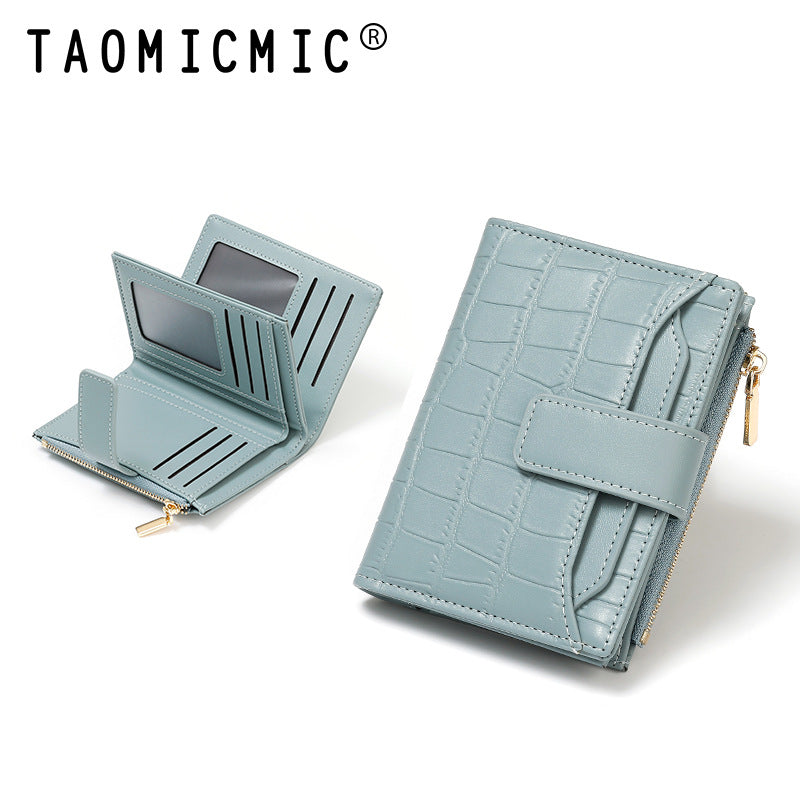 Women's Stone Pattern Two Fold Double Layer Ladies Wallets