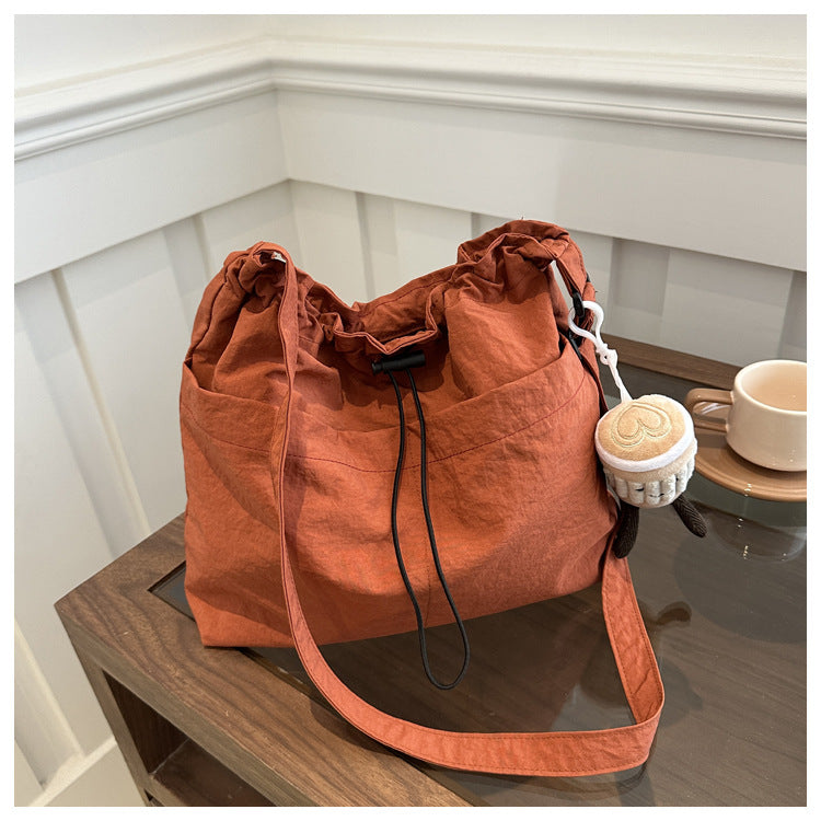 Capacity Waterproof Nylon Cloth Drawstring Ruffle Bags