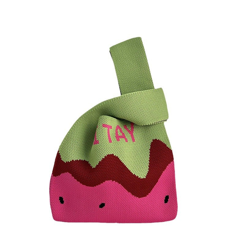 Summer Dopamine Fruit Female Knitted Hand Handbags