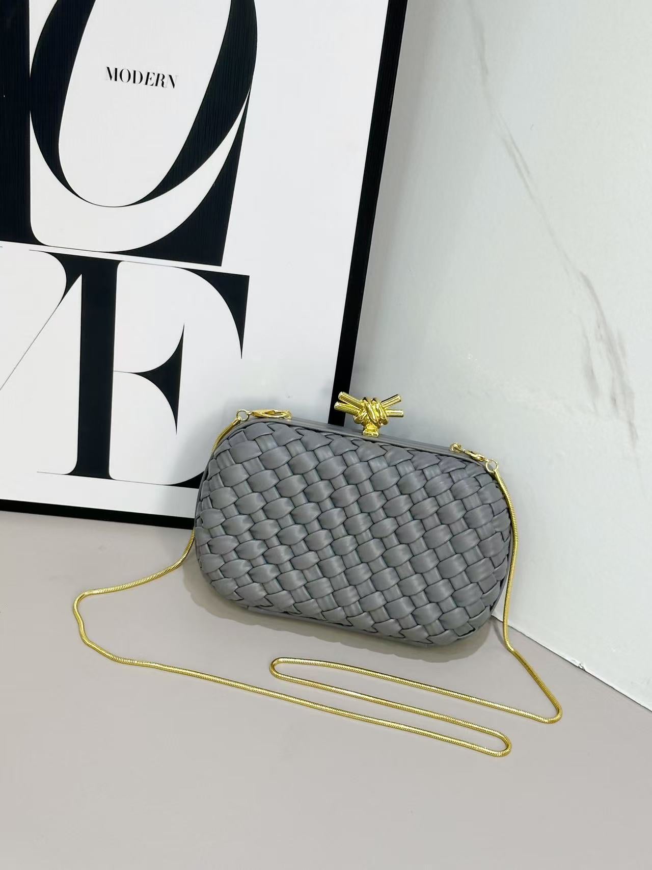 Dinner Woven Box Clutch Layer Leather Original Order Bags