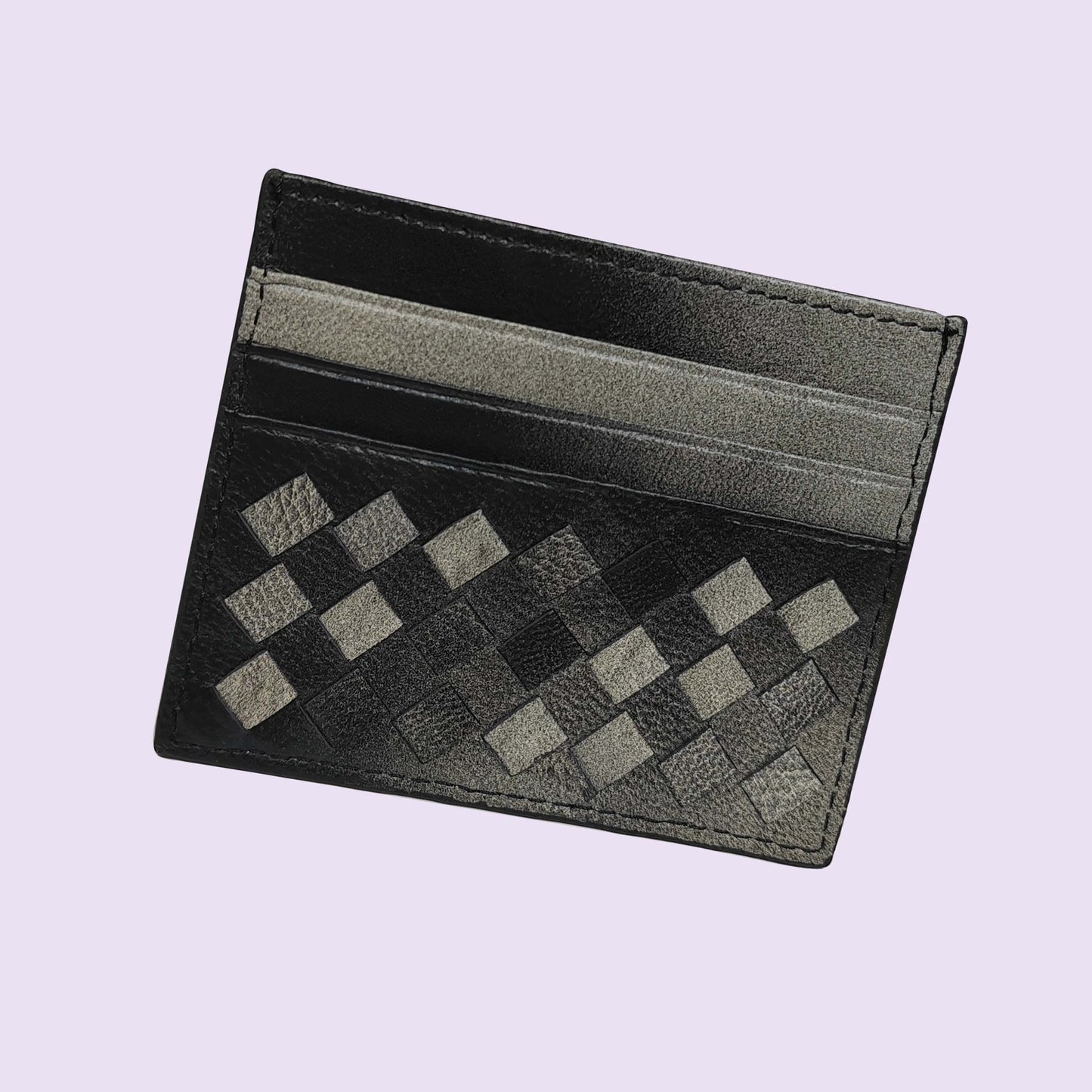 Women's & Men's & Name Sheepskin Woven Lightweight Clamp Card Holder