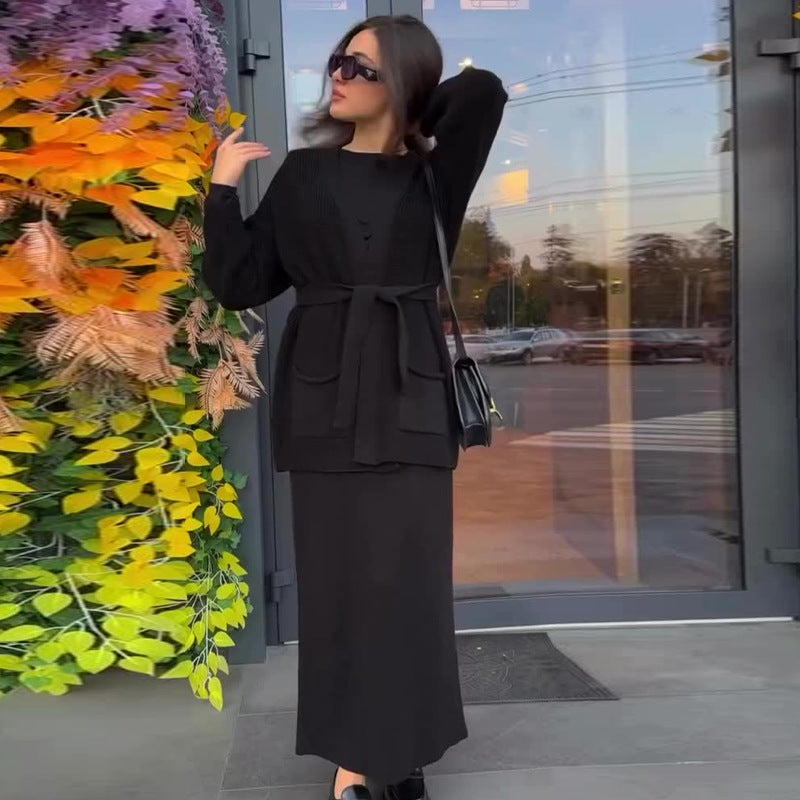 Women's Solid Color Elegant Tied Slim Fit Suits