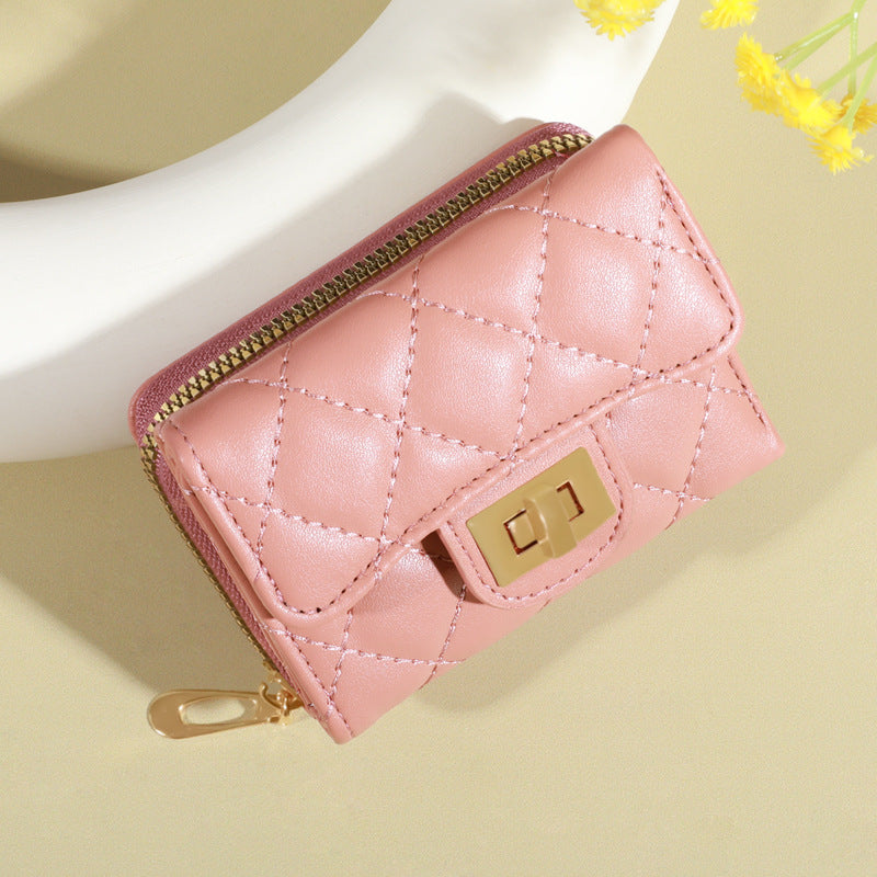 Women's Korean Rhombus Simple Multiple Slots Purses