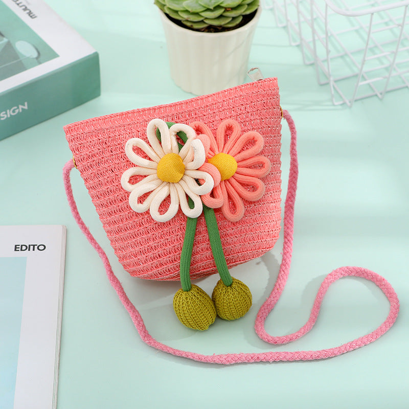 Women's & Children's Seaside Beach Weaving Straw Hat Pastoral Children's Coin Purse