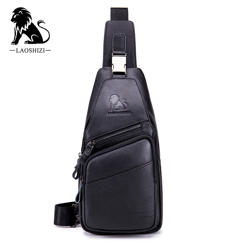 Men's Cowhide Versatile Fashion Large Capacity Men's Chest Bags