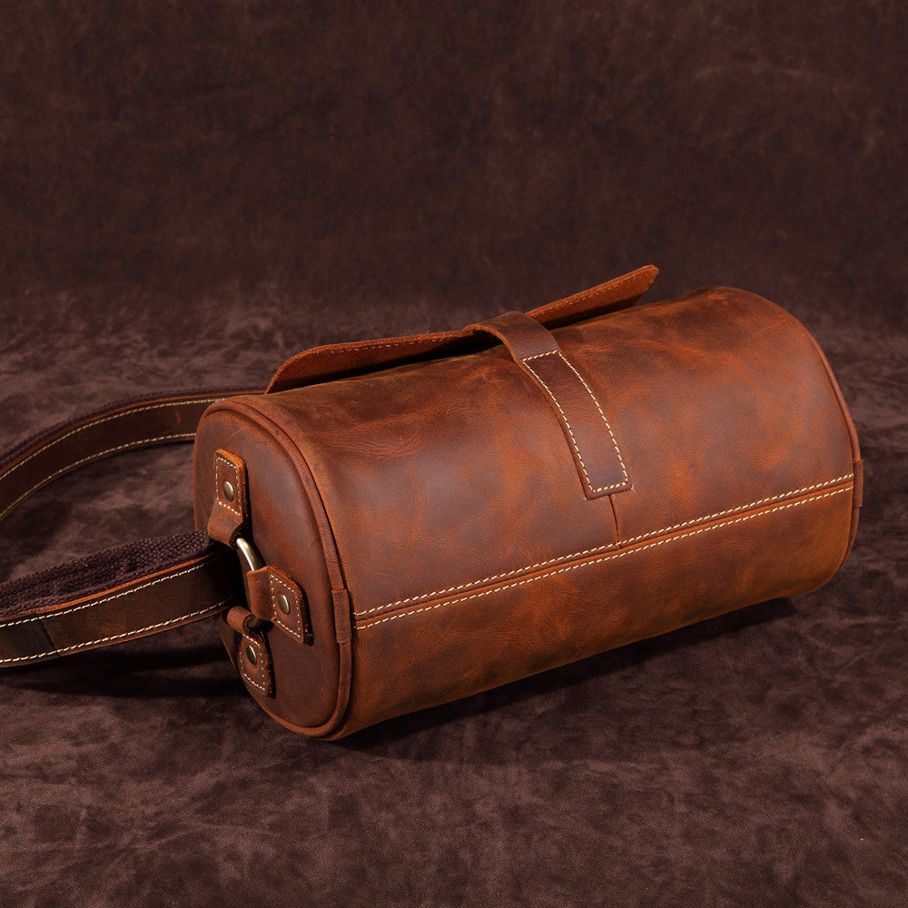 Men's Horse Leather First Layer Cowhide Postman Men's Shoulder Bags