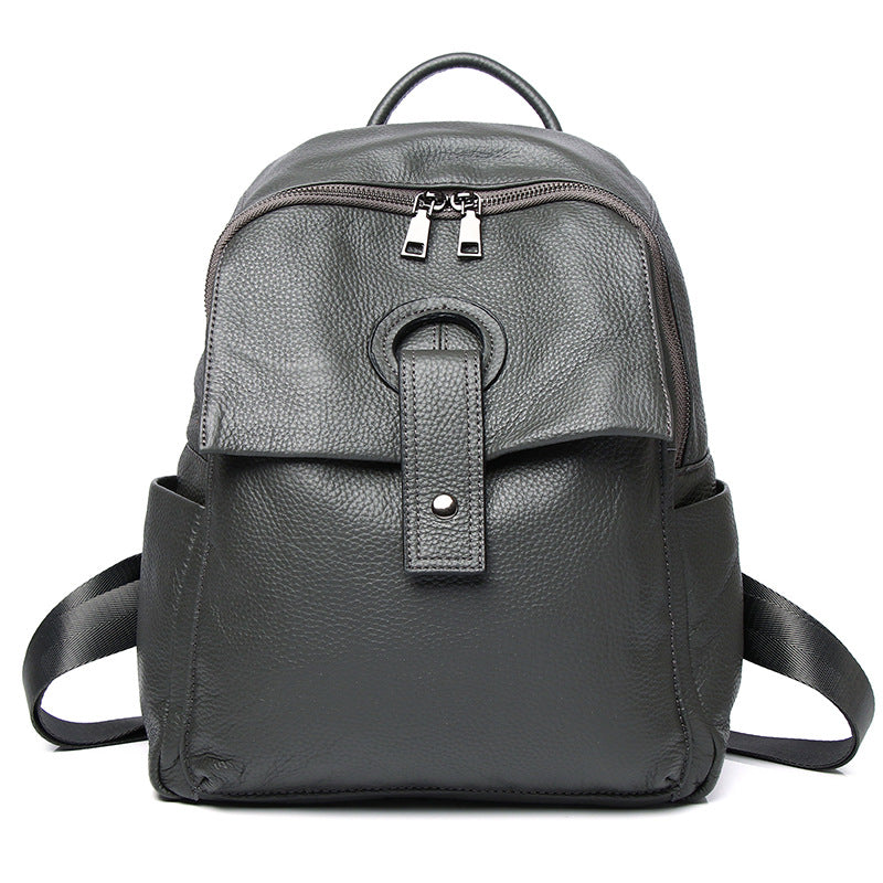 Women's Top Layer Leather Fashion Large Capacity Backpacks