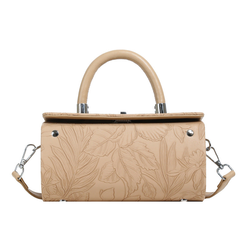 Women's Box Fashion Embossing Portable Advanced Texture Crossbody Bags